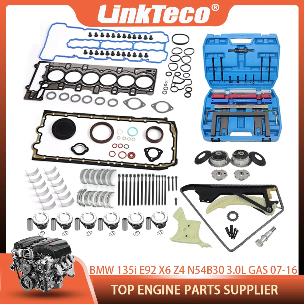 

Engine Overhaul Rebuild Kit Pistons Head Gasket Set For BMW 135i 335i 535i 740i E90 E92 E71 F02 X6 Z4 N54B30 3.0L GAS 2007-2016