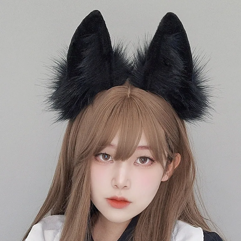 Simulated Beast Ear Hair Hoop Plush Headpiece Cute Girl Accessories Fox Ear Prop Accessories Halloween Christmas Fantasy Party