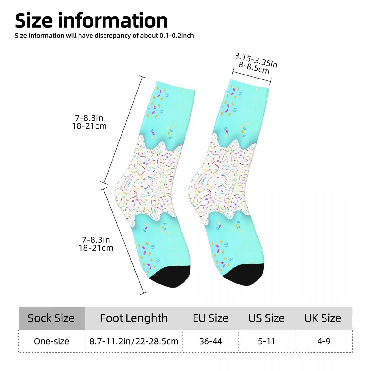 Melted Chocolate Vanilla Ice Cream Sock Printed Man Polyester