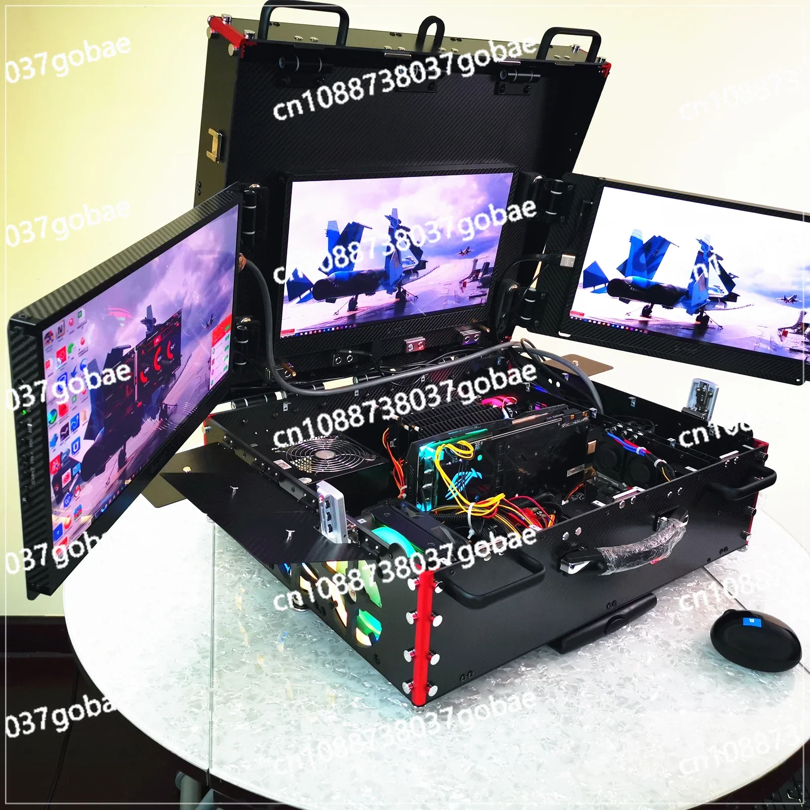 Doomsday Equipment Monitor, PC Assembly, Computer Travel Trolley Case, 17 Inch Triple Screen Main Chassis