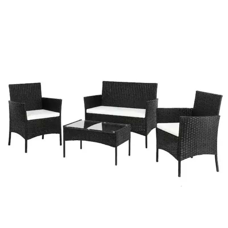 

Outdoor courtyard villa woven rattan chair coffee table combination garden terrace rattan chair