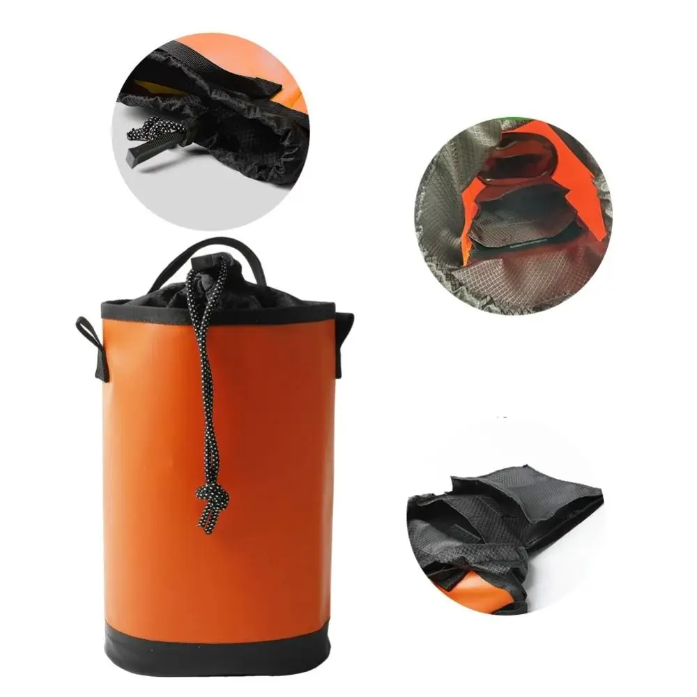 500D PVC Mesh Cloth Tool Storage Bag Thick Wear Resistant 5L Large Capacity Drawstring Pouch Hanging Loop Design