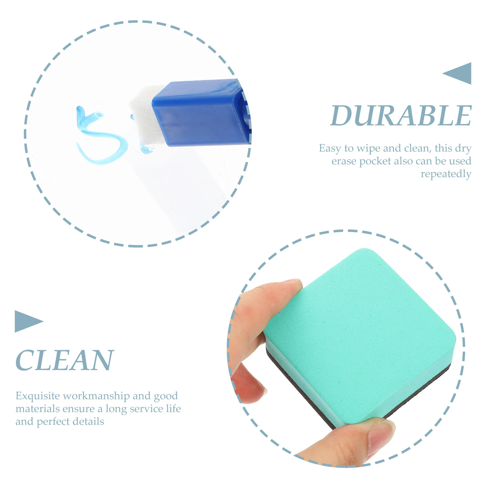 

1Set Clear Dry Erase Pockets Reusable Transparent Sheet Protectors for Students and Teachers Multi-Function Professional File