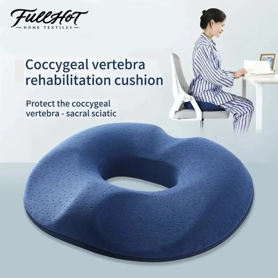 FULLHOT Memory Cotton Office Seat Cushion Postoperative Male and Female Tailbone Decompression Cushion for Hemorrhoids