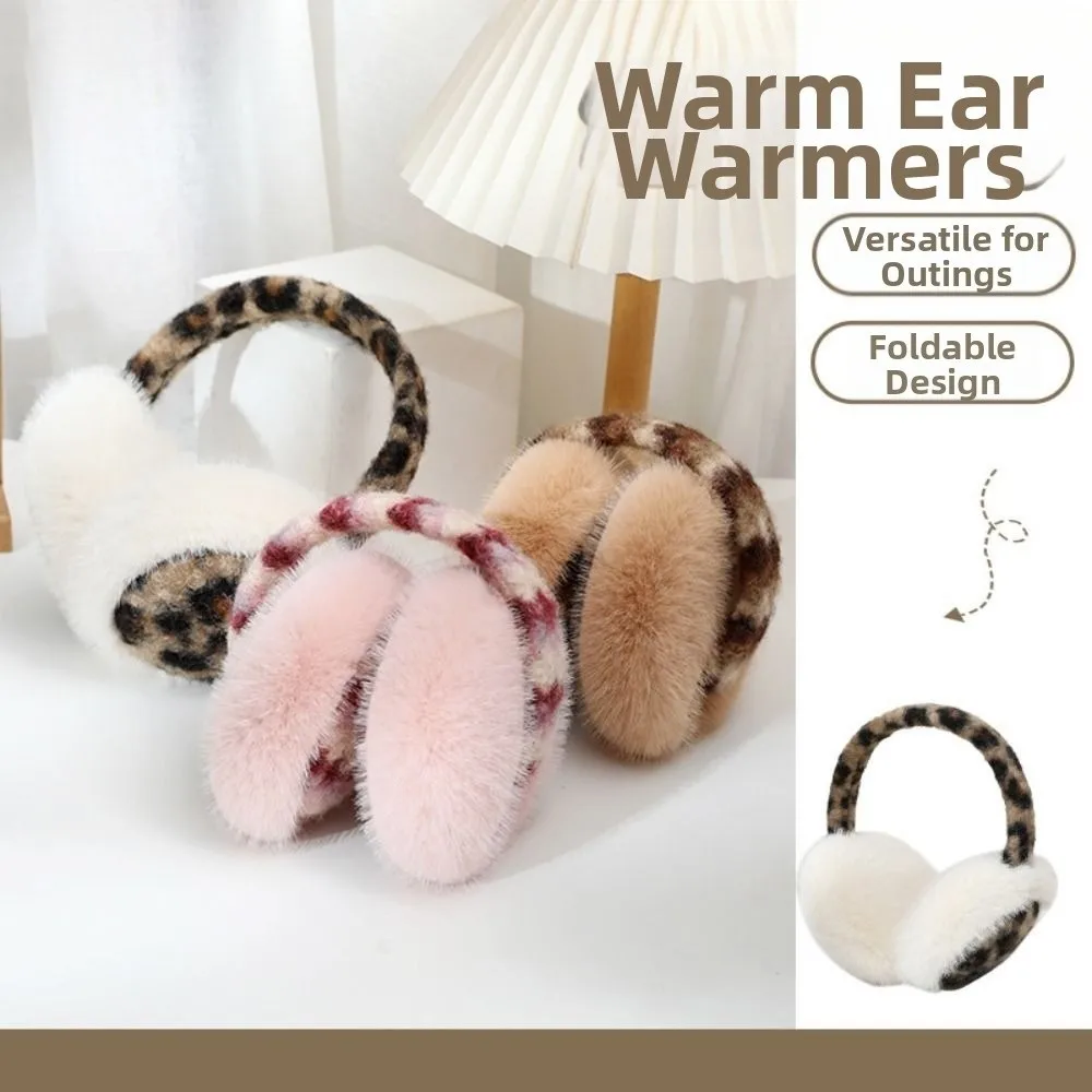 Kawaii Foldable Plushes Earmuffs Windproof Soft Cute Ear Cover Elastic Adjustable Winter Ear Warmer Skiing