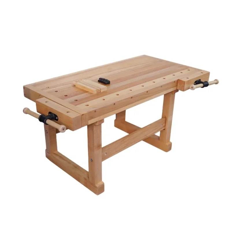 Woodworking Table Workbench Solid Wood Beech Woodworking Multifunctional Console School Maker DIY Classroom Tools