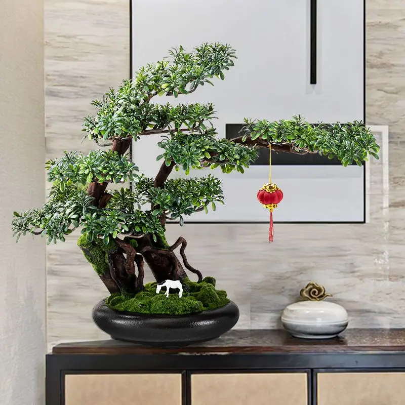 Simulation welcome pine decoration green plant bonsai office living room room decoration landscape home hotel porch landscape