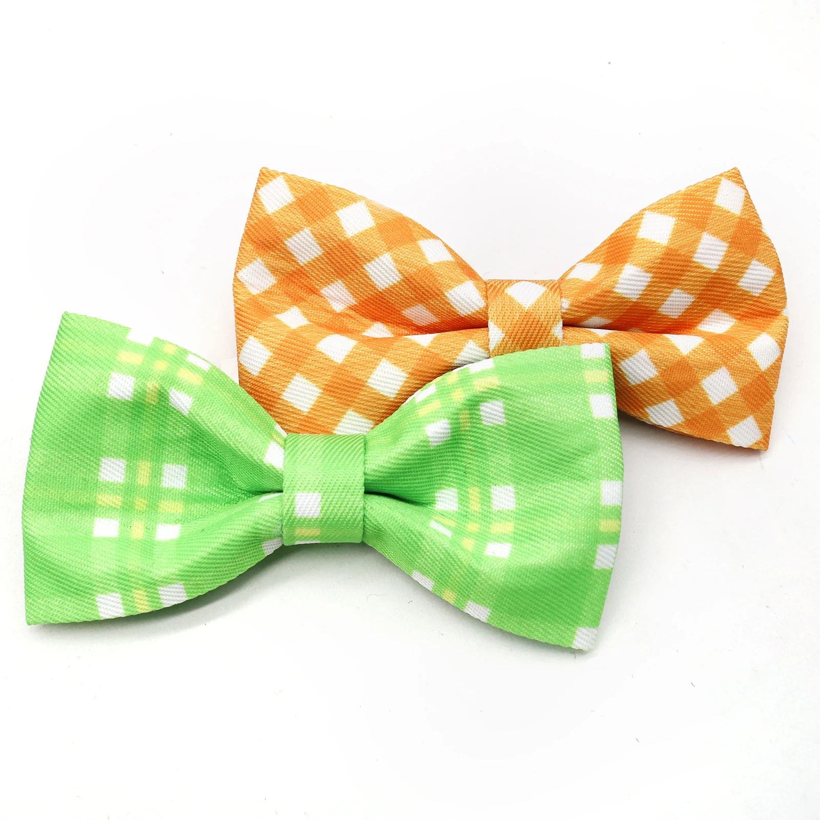 5PCS Dog Bow Tie Summer Classic Plaid Style Dog Bow Pet Collar For Dogs and Cats Removable Pet Bowties Pet Grooming Accessories