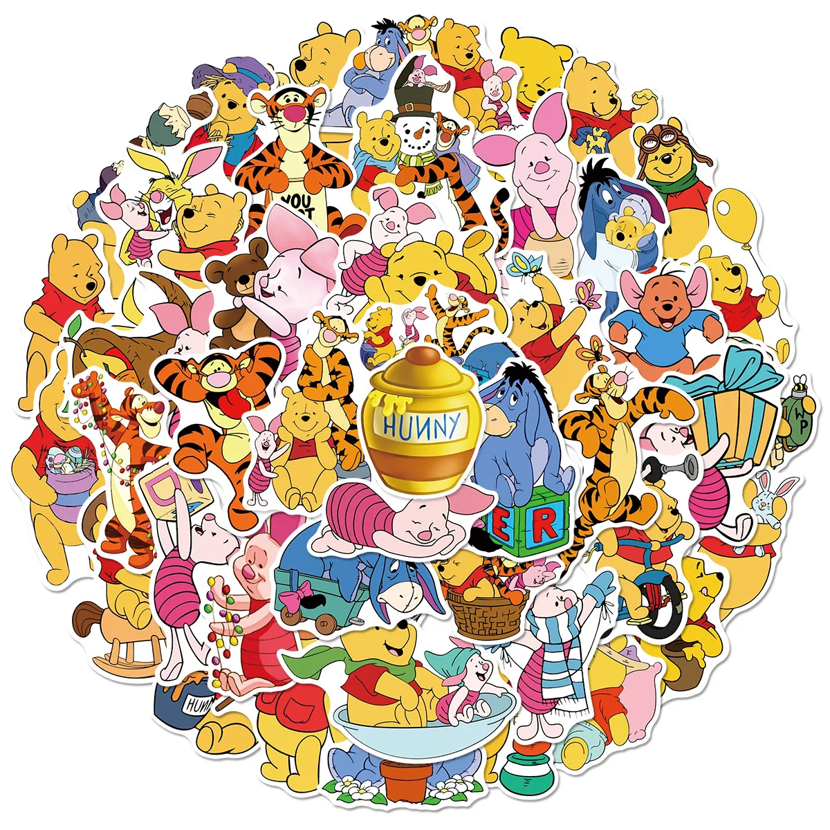 10/50 UNIDADES ‌ Oso Pooh y Tigre ‌   Pegatinas de Graffiti de Disney, Divertidas Calcomanías de Dibujos Animados, Adhesivos para Equipaje, Teléfono, Guitarra, Juguetes Clásicos para Niños