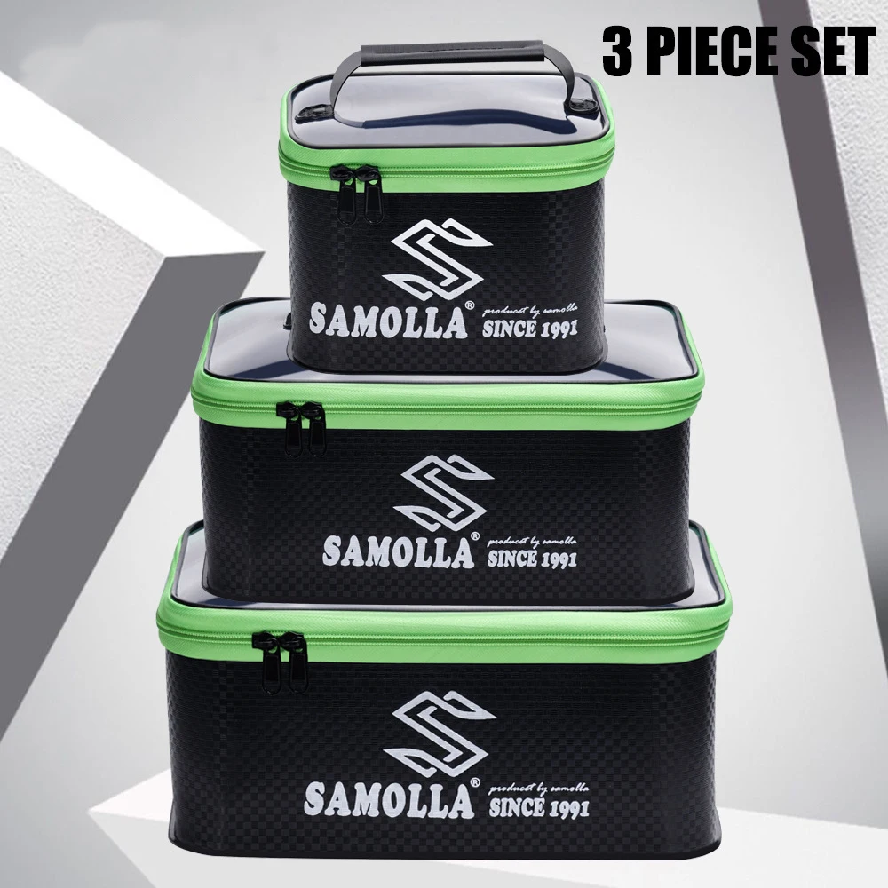 

Набор из 3 водонепроницаемых сумок-кейсов из ЭВА для рыболовных снастей: коробка для рыболовных принадлежностей, ведро для живой рыбы, чехол для хранения основной и вспомогательной лески, поплавков, ручная сумка