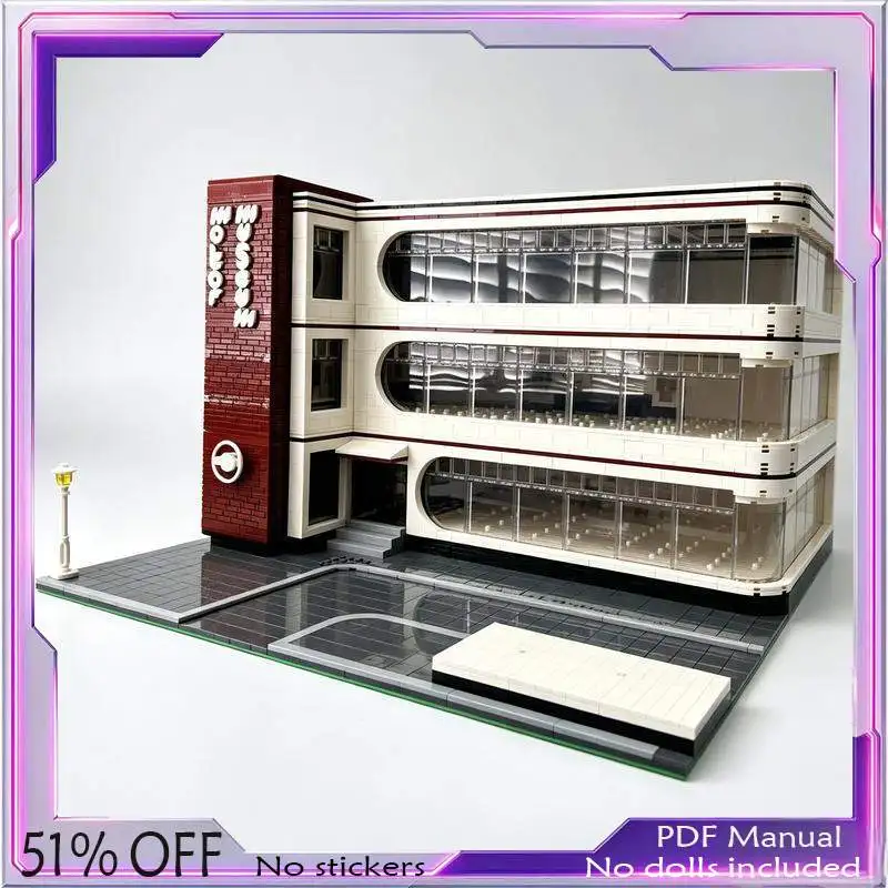 5221PCS MOC Motor Vehicle Museum Expandable Modular Street View Model Custom Building Blocks DIY Assembly Toy Gift Collection