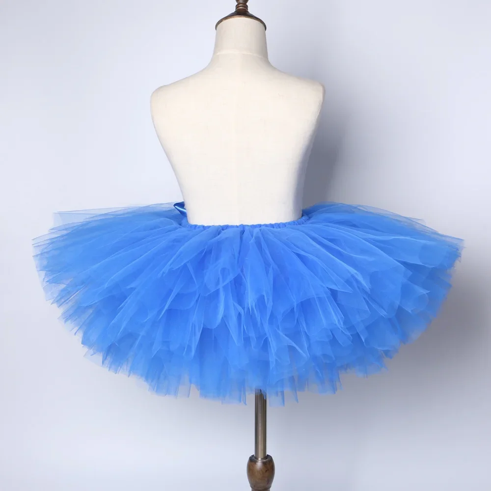 Girls Royal Blue Tutu Skirt Fluffy Kids Skirts for Girls Ballet Dance Tutus Toddler Baby Girl Mini Tulle Skirt Child Pettiskirt