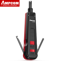 Punch Down Tool, AMPCOM 110 Type Multi-function Network Cable Tool with Two Blades Telephone Impact Terminal Insertion Tools