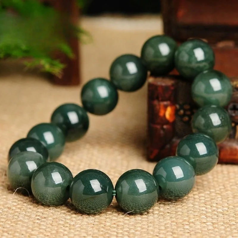 Natural Jadeite Bracelet, Jade Bead Men's and Women's Quartzite Bracelet.