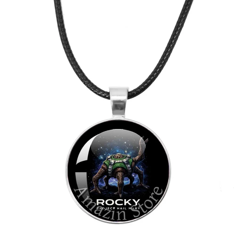 25mm Leather Necklace New Style Ryan Gosling Project Hail Mary Laser Reflective Handmade Glass Pendant Decorations GiftsTH007