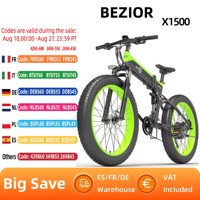 BEZIOR X1500 Electric Bike 1500W Urban road Motor E-Bike 48V 12.8Ah Battery 26*4.0-inch Fat Tires City Electric Bicycle