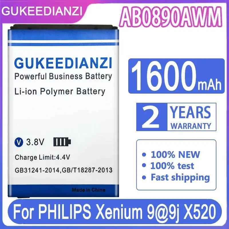 

For Philips Xenium X520 Mobile Phone Battery High Performance 1600Mah AB0890AWM Durable