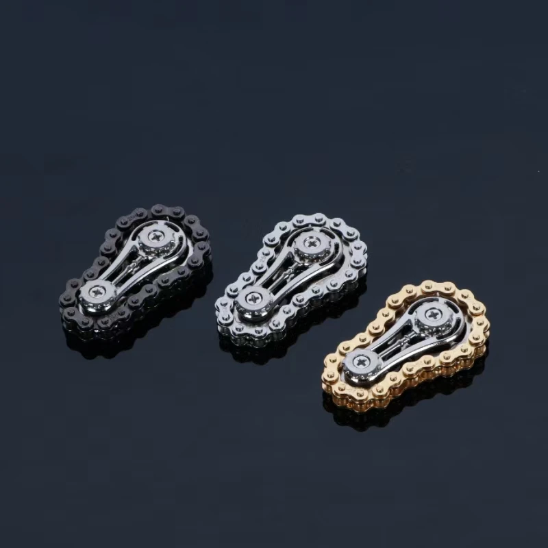 ZLang EDC手指ヒューロー玩具パンクスタイルデザインのメタルサイレント回転チェーンADHDストレス緩和ポータブルメカニカルフィンガースピナー