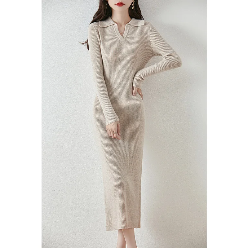 Cashmere sweater women's 100% wool women's long sweater knitted pullover sweater women's long skirt hot selling women's top