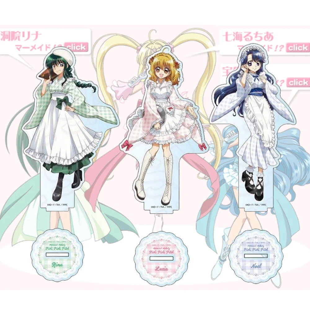 15cm Mermaid Melody Pichi Pichi Pitch Mermaid Princess Caren Noel Acrylic Stand Japanese Style Maid.Desktop Decor Gift Key chain