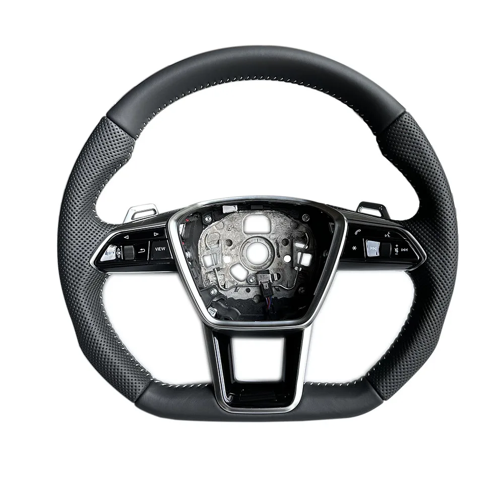 

Для Audi A6 A7 C8 2019-2025 обновленныйRS 6 RS 7 S6 S7 спортивный руль с плоским дном с подогревом Кожаный руль с подогревом