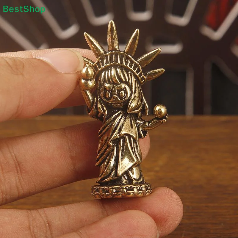♬Mini Chibi Statue of Liberty Sculpture - Vintage Bronze Tabletop Decor for Home & Office