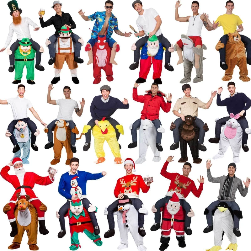 Cosplay anime Adult Halloween Costumes Ride Mascot Carry Back Funny Animal Pants Fake Leg Christmas Party Cosplay