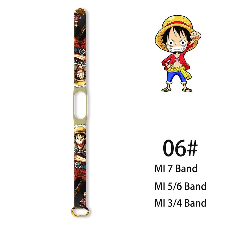 Cartoon One Piece Luffy Watchbands for Xiaomi Mi Band 7 6 5 4 3 Electronic Bracelet Mi3 Mi5 Mi7 Watch Band Anime Nami Wristband