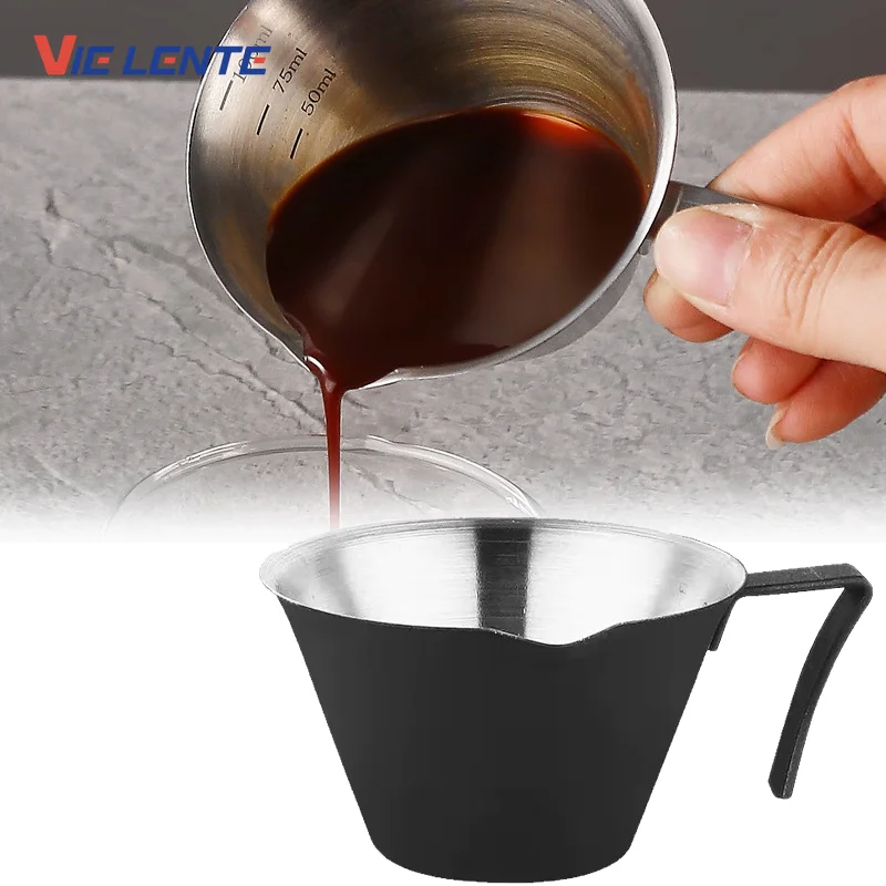 Espresso-Extraktionstasse aus Edelstahl 304, mit Skala, verdickt, exquisite Unze, Kaffeetasse, Zuhause, Küche, Café, Zubehör