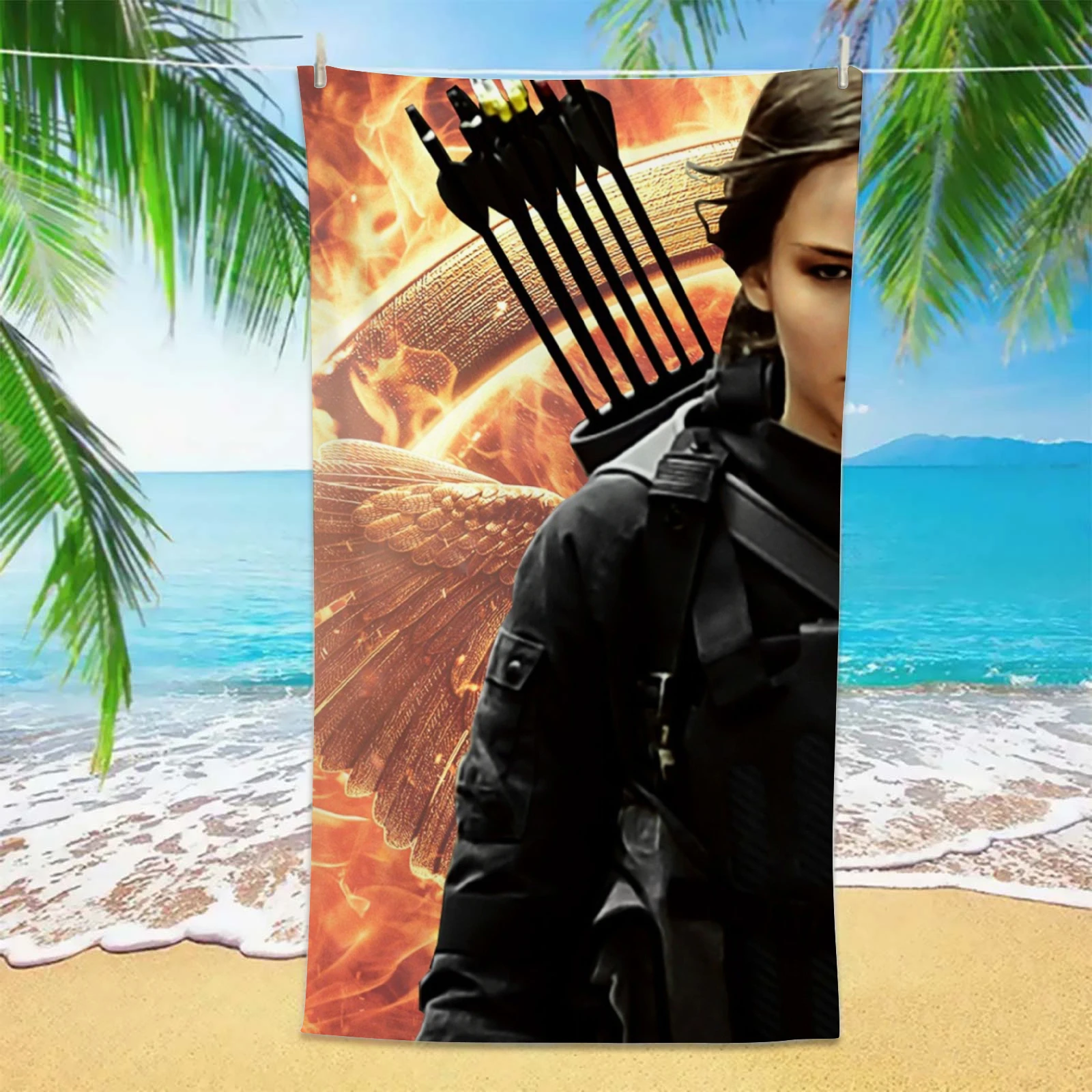 H-Hun-ger G-Games Beach Towel Custom Towel 3D Print Super Absorbent Quick-dry for Summer Vacation Outdoor Camping Perfect Gift