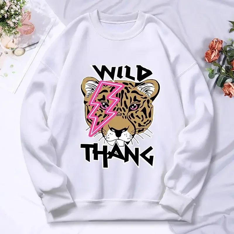 Sudadera con estampado de leopardo salvaje para mujer, Sudadera con capucha de lana cálida a la moda, sudaderas con capucha informales holgadas y cómodas, ropa femenina de Otoño Invierno