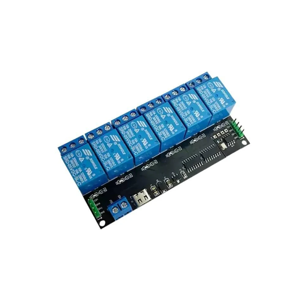 

TTL Serial Port 6-channel Relay Module Control Board Self-locking/Interlocking/Jog Modes Key Control 5V Power Supply Relay