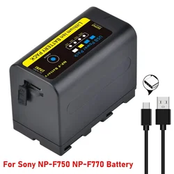 USB Output NP F750 NP F770 LED Power Indicator Battery with Type C Port for Sony NP-F750 NP-F770 CCD-TRV58 V1J Z CCD-TR910 TR917