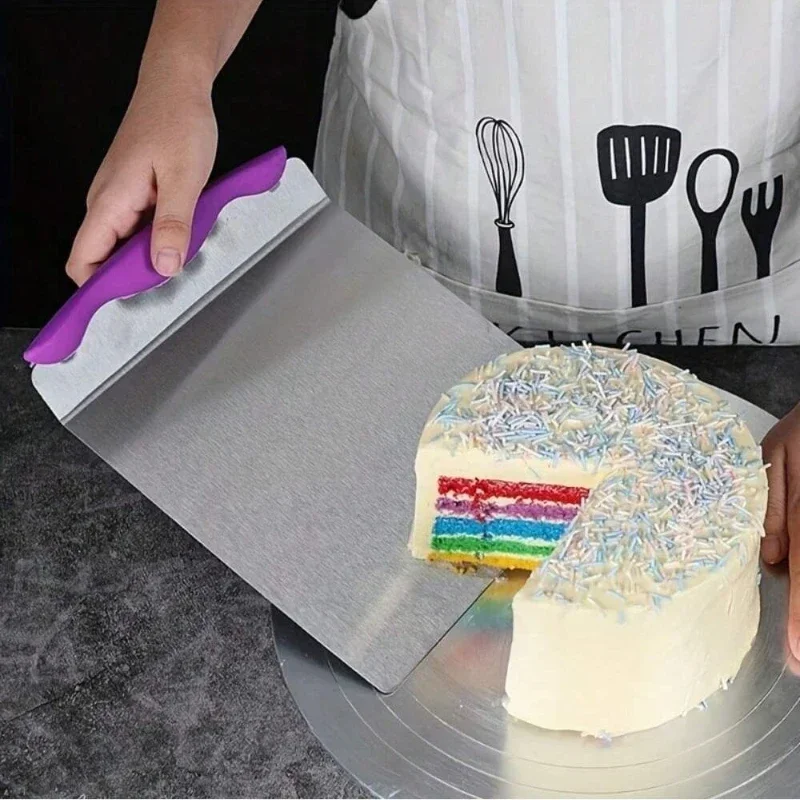 Cake Safe Lifter Stainless Steel Pizza Transfer Shovel Square Cake Tray Moving Plate Tool Cookie Spatula Kitchen Baking Tools