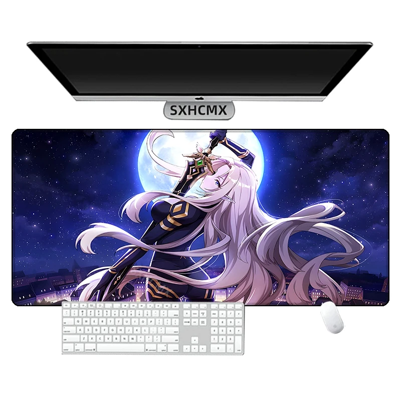 Anime Mouse Pad The Eminence in Shadow Gamer Office Grande Desk Pad Computer Gaming Accessories Stitch Edge Rubber Keyboard Mat