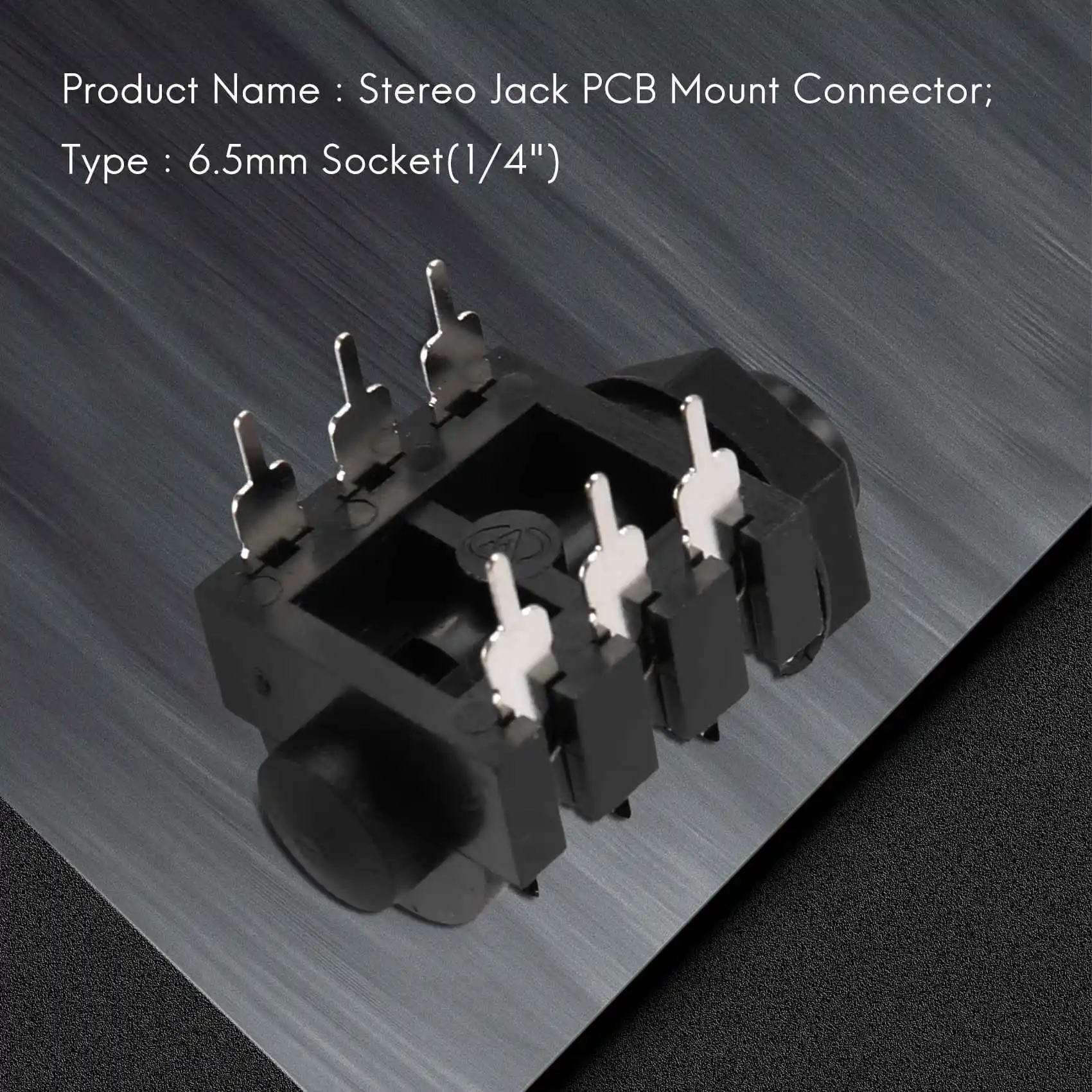 스테레오 오디오 PCB 패널 마운트 헤드폰 잭 소켓, 1/4 인치, 6.5mm, 6 핀
