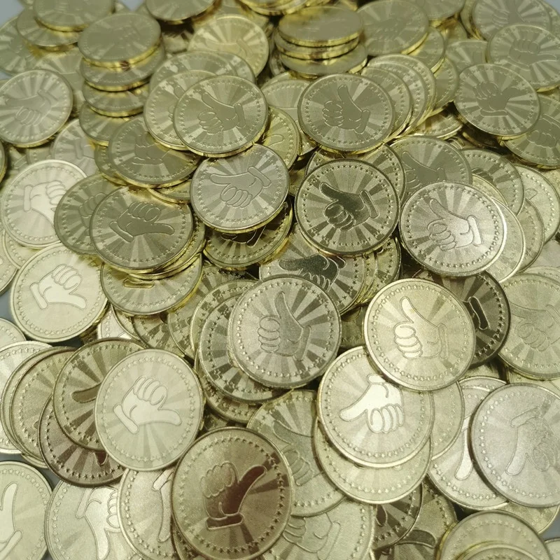 Different Sizes Embossed Board Brass Iron Game Token Coin Blank Customizable Coin Design for Various Games