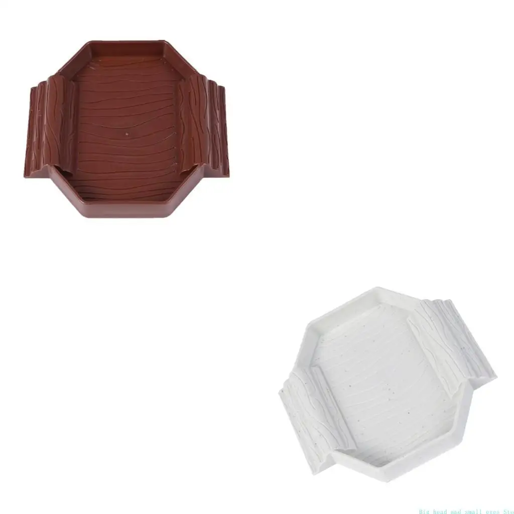 581C Plastic Turtles Soaking Pool Smooth Easy Cleaning Multifunction Feeding Bowl Water Basin Bath with Ramps For Reptiles