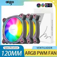 Aigo Gaming Case Fan ventilatore 120mm RGB Fan Water Cooler PC Computer CPU Cooling Fans 3pin5v Argb 12cm 12v Ventilador
