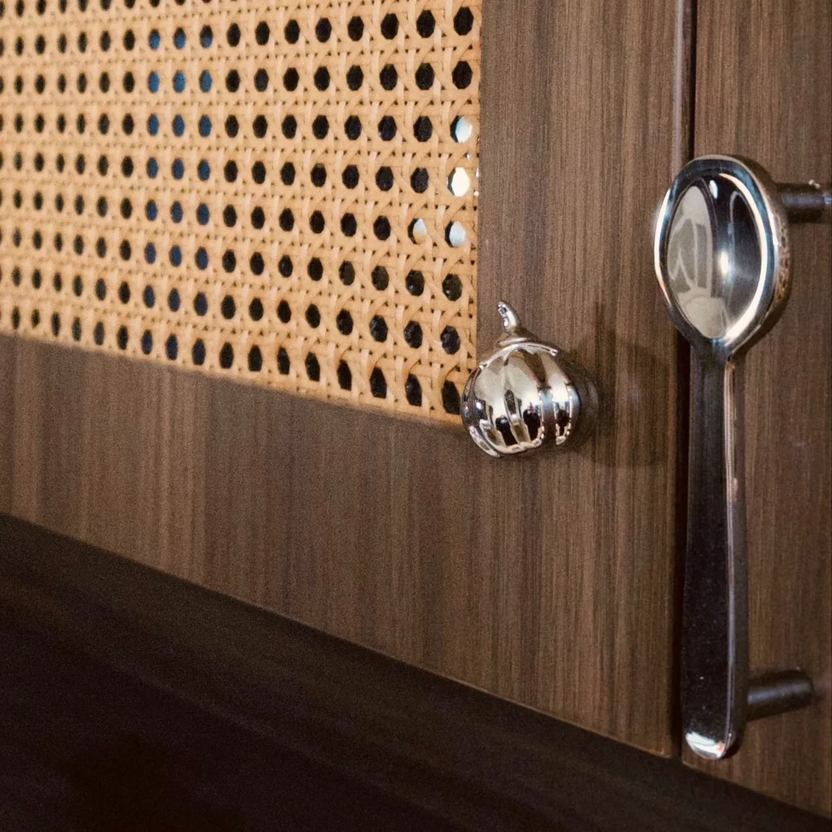 Titanium Silver Pumpkin/Cheese/Fork/Spoon Wardrobe Door Handle Children's Room Cabinet Luxury French Drawer Solid Brass Handle