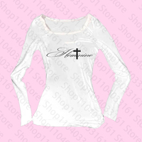 Vintage T-shirt Graphic Print O Neck Long Sleeve Tee Women's Slim Fit Crop Tops Girl Emo Streetwear 2000s Y2K Summer tops emo