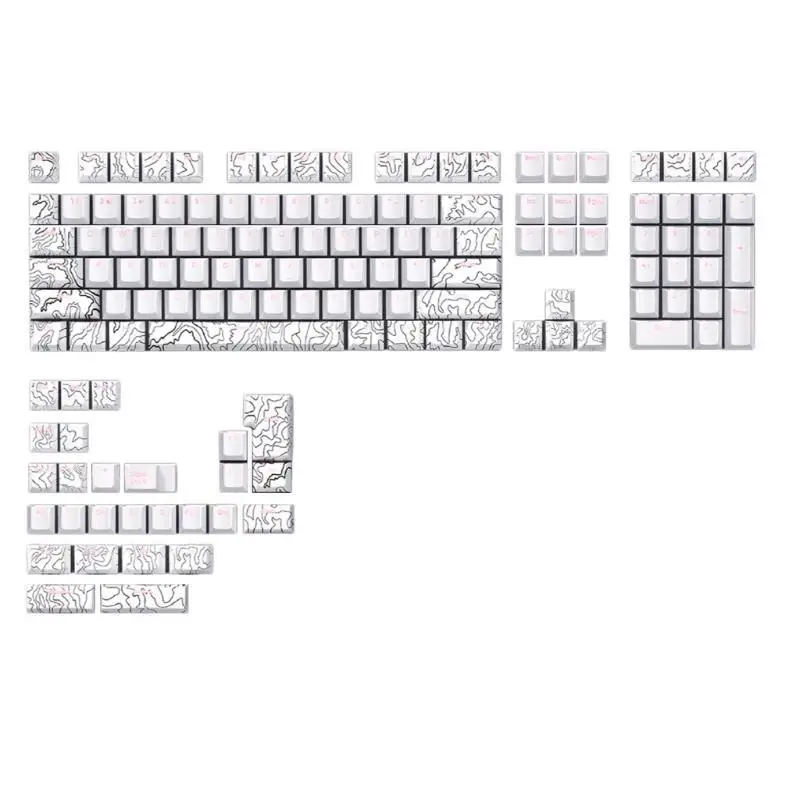 31BA 135PCS Double Shot Backlit Keycaps Thick PBT Line Keycap Set for 61 980 104 108 Mechanical Keyboard Keycap