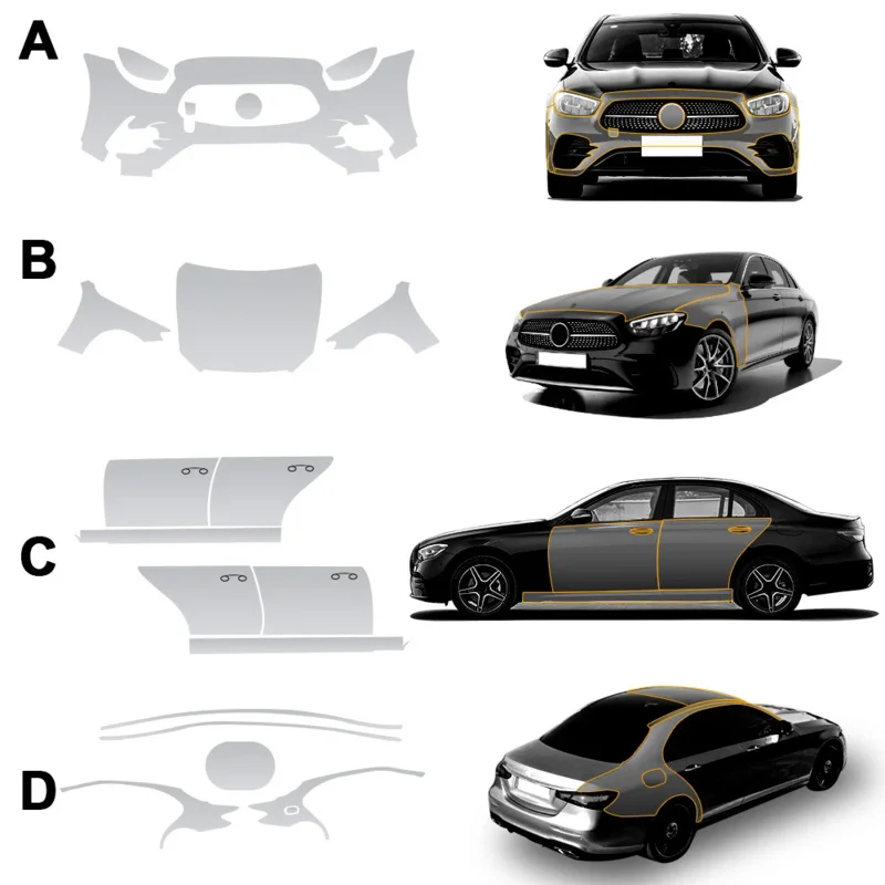 Film de protection de peinture pré-découpé pour Mercedes Benz Classe E, autocollant transparent anti-rayures, W213, 2021, 2022, 2023, PPF, 8,5 mil