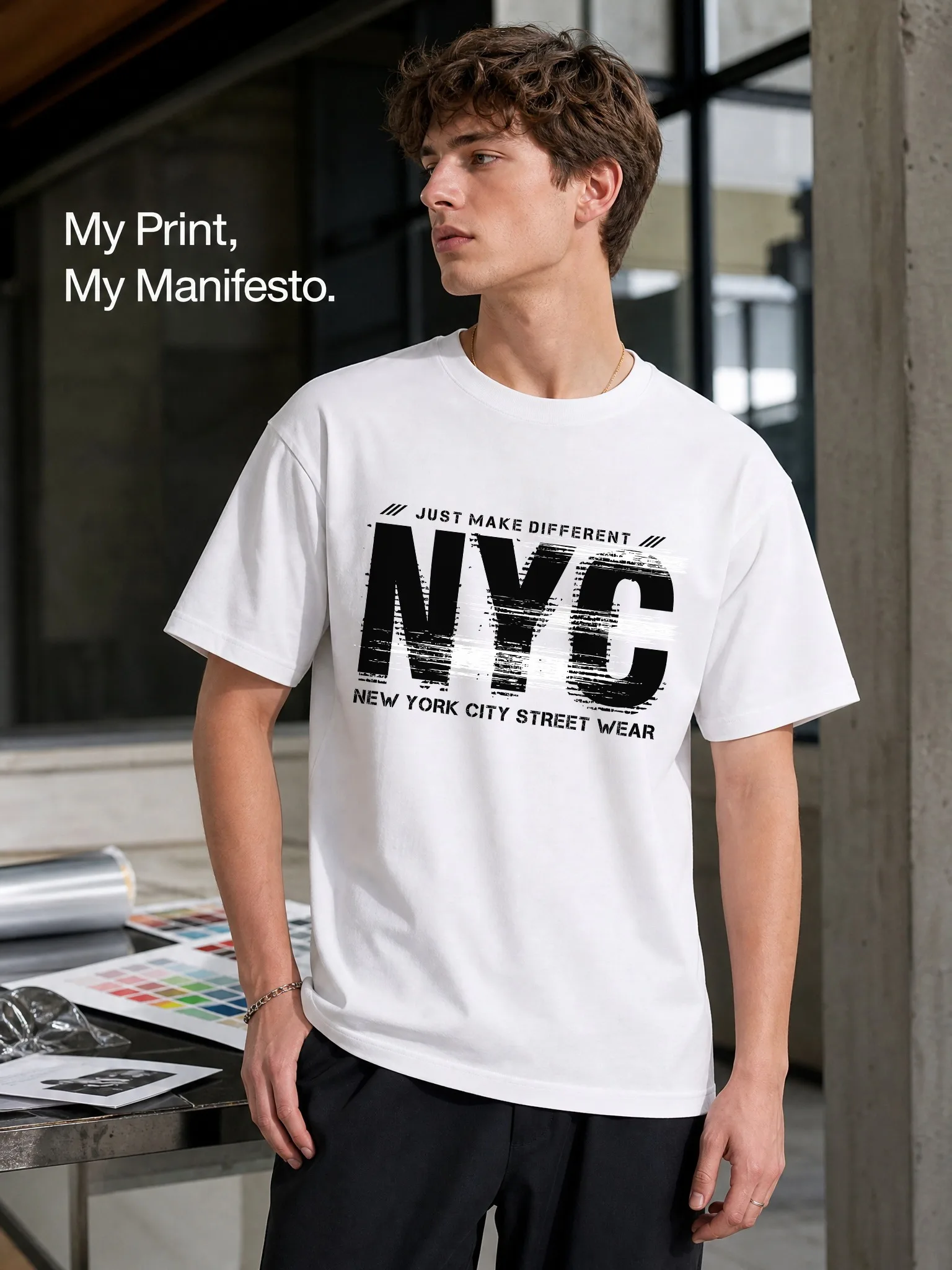 T-shirt blanc à manches courte - Street Fashion Nyc avis et prix