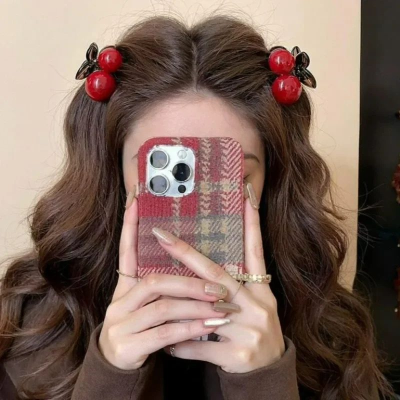 Sweet Cherry Hair Claw Women Red Cute Children Kawaii Hair Clips New Year Party Kids Headhear Fashion Hair Accessories Girl Gift