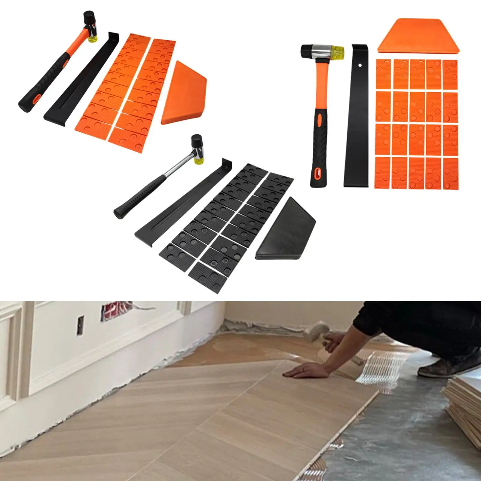 

23x бытовые деревянные инструменты для установки пола, высокопрочный портативный набор инструментов «сделай сам», нескользящая ручка, сверхмощный с проставками