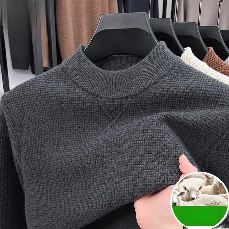 

Высококачественный вязаный свитер Thiened Camere, мужской круглый шерстяной зимний теплый базовый слой Busin, повседневный длинный све