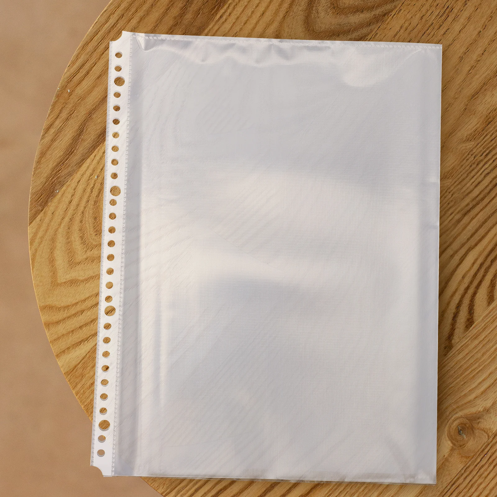 100Pcs Clear A4 Binder Sleeves Transparent Plastic Inner Page Protectors Document Filing Bags Storage Binder Pockets