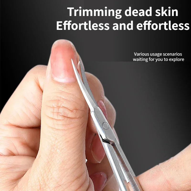 1 pieza de tijeras profesionales para cutículas, corta cutículas de acero inoxidable, herramienta de manicura 2
