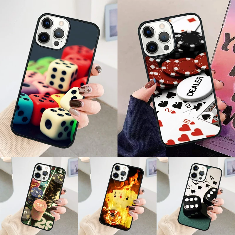 Dices Poker Casino phone case Cover For iPhone 14 15 16 Pro Max SE 2020 coque For apple 11 12 13 Pro Max Mini 7 8 Plus